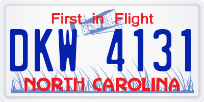 NC license plate DKW4131