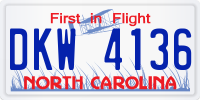 NC license plate DKW4136