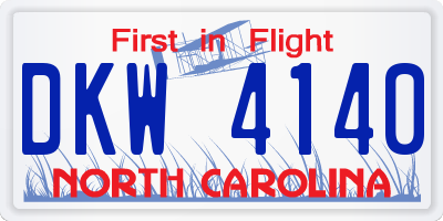 NC license plate DKW4140