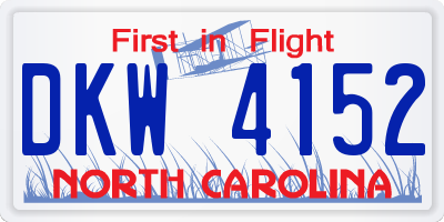 NC license plate DKW4152