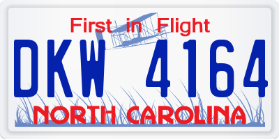 NC license plate DKW4164