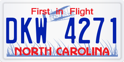 NC license plate DKW4271