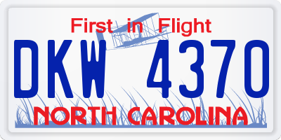 NC license plate DKW4370