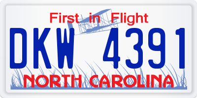 NC license plate DKW4391