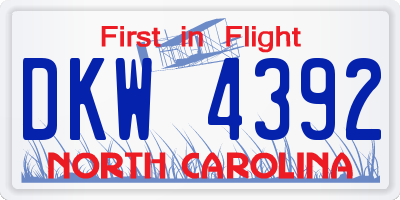 NC license plate DKW4392