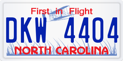 NC license plate DKW4404