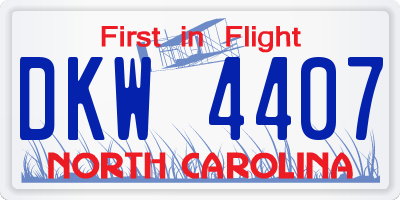 NC license plate DKW4407