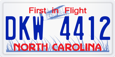 NC license plate DKW4412