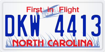 NC license plate DKW4413