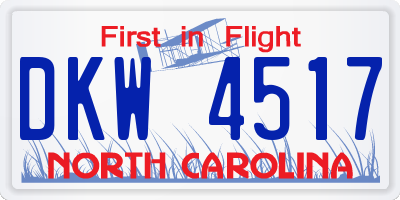 NC license plate DKW4517