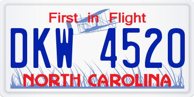 NC license plate DKW4520