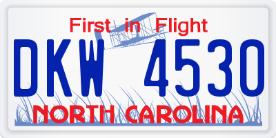 NC license plate DKW4530