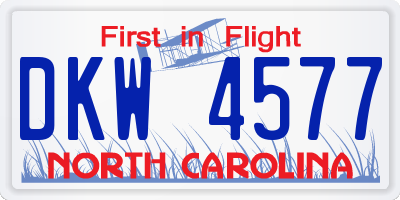 NC license plate DKW4577