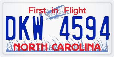 NC license plate DKW4594