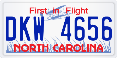 NC license plate DKW4656