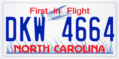 NC license plate DKW4664