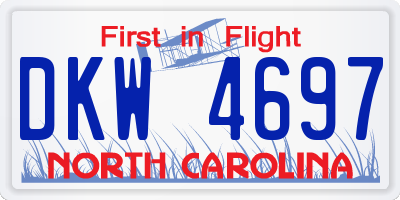 NC license plate DKW4697