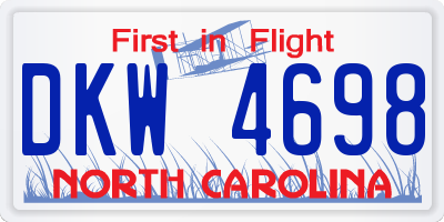 NC license plate DKW4698