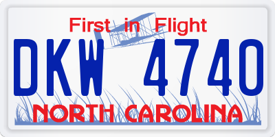 NC license plate DKW4740