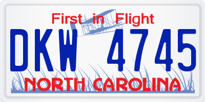 NC license plate DKW4745