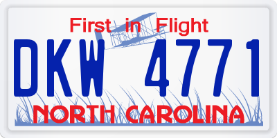 NC license plate DKW4771