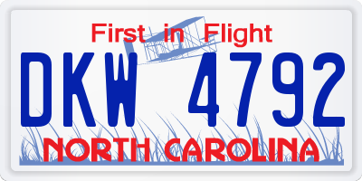 NC license plate DKW4792