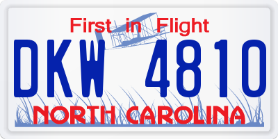 NC license plate DKW4810