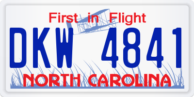 NC license plate DKW4841