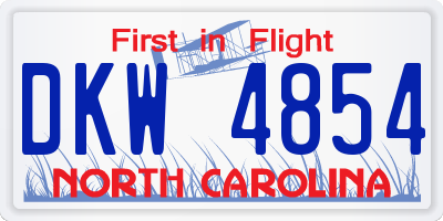 NC license plate DKW4854