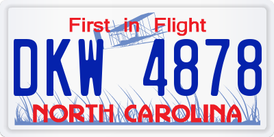 NC license plate DKW4878