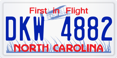 NC license plate DKW4882