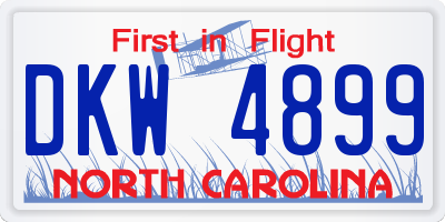 NC license plate DKW4899