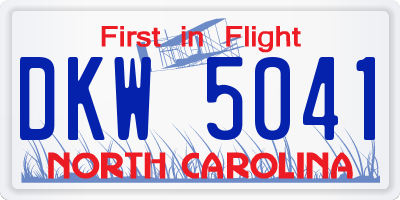 NC license plate DKW5041