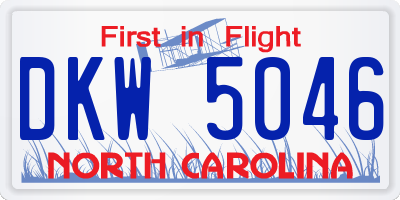 NC license plate DKW5046
