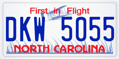 NC license plate DKW5055