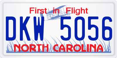 NC license plate DKW5056