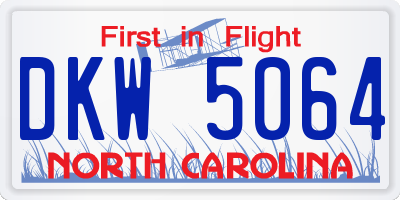 NC license plate DKW5064