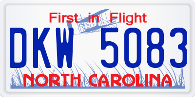NC license plate DKW5083