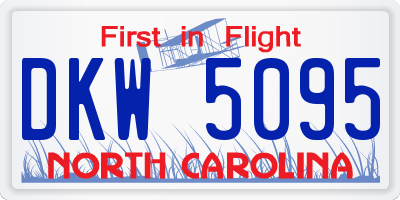 NC license plate DKW5095