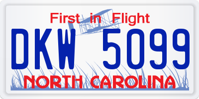 NC license plate DKW5099