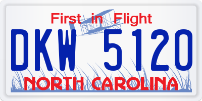 NC license plate DKW5120