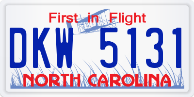 NC license plate DKW5131