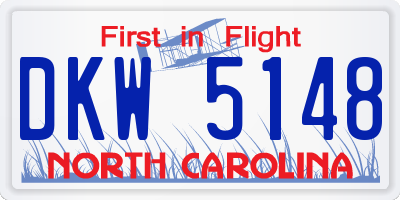 NC license plate DKW5148