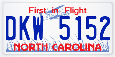 NC license plate DKW5152
