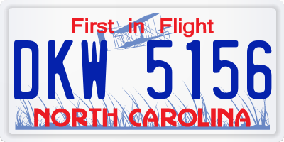 NC license plate DKW5156