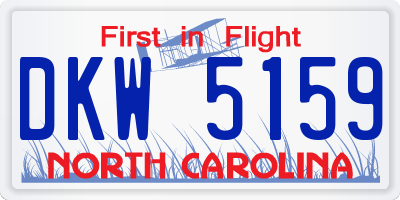NC license plate DKW5159