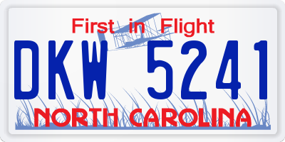 NC license plate DKW5241