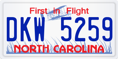 NC license plate DKW5259