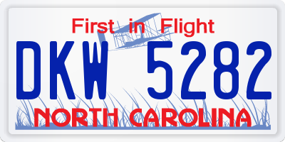 NC license plate DKW5282
