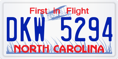NC license plate DKW5294